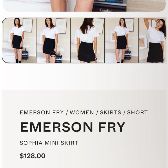 Emerson Fry Sophia Mini Skirt Wrap Black - size S - Picture 4 of 8